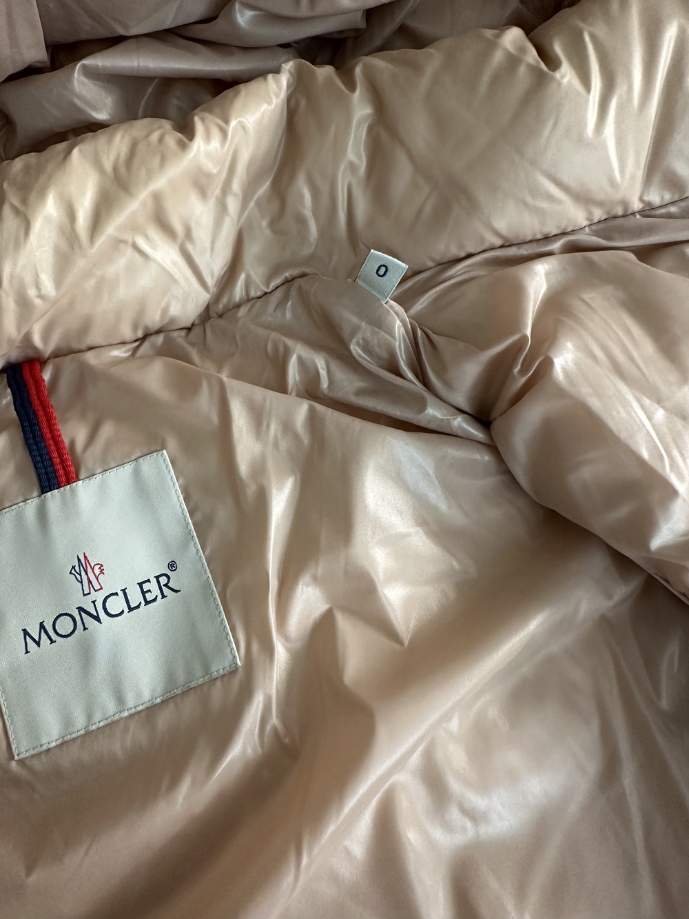 Moncler Women's Blush Pink Quilted Down Puffer Jacket with Fur-Trim Hood - Picture 5 of 5